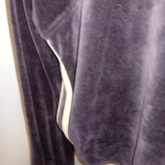 ADIDAS Hoodie Jacket Full Zip Up Sz XL Brown Velvet - Picture 5 of 6